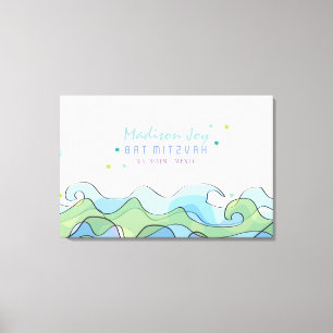 Lienzo El palo CON PLAYAS Mitzvah del OCÉANO firma