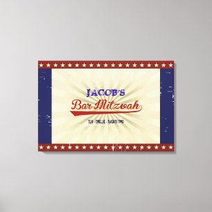 Lienzo El palo Mitzvah de la barra del BÉISBOL del