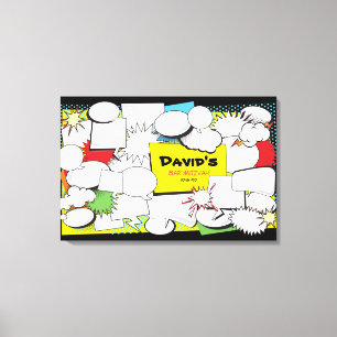 Lienzo El palo Mitzvah de la barra del CÓMIC firma