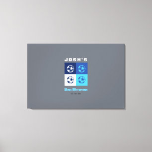 Lienzo El palo Mitzvah de la barra del FÚTBOL firma