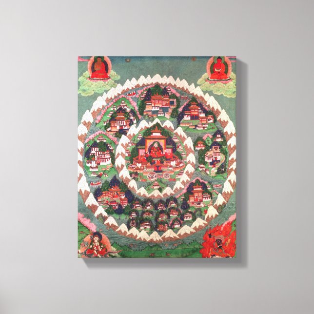 Lienzo El paraíso de Shambhala, pancarta tibetana (Anverso)