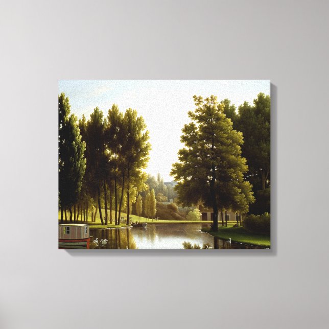Lienzo El parque de Mortefontaine (por Bidaud) (Anverso)