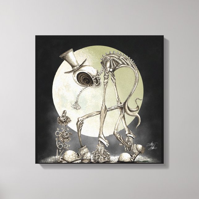 Lienzo El paseo (con luna) (Anverso)