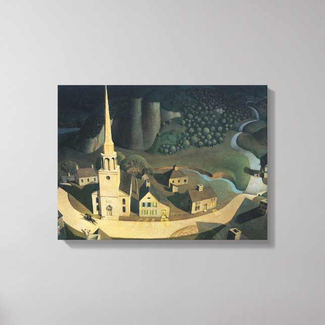 Lienzo El Paseo Medianoche De Paul Revere Por Grant Wood