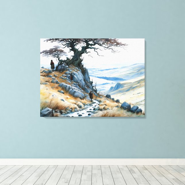Lienzo El paso de la montaña (Insitu (piso de madera))