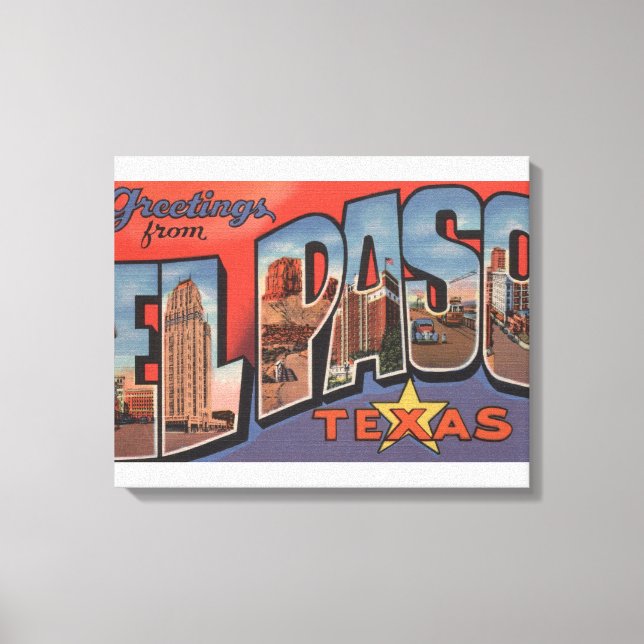 Lienzo El Paso, Texas - Grandes Escenas de letras 2 (Anverso)