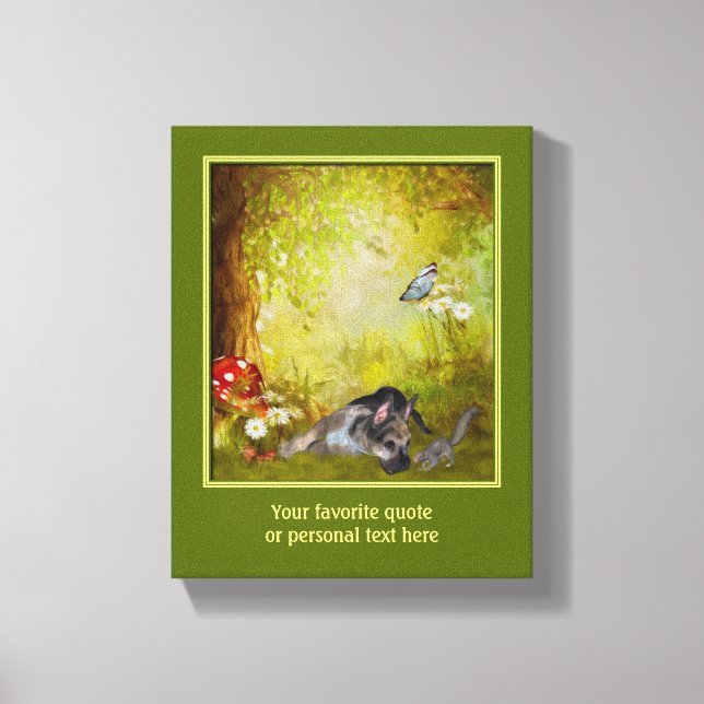 Lienzo El Pastor Alemán Añade Tu Propio Texto (Anverso)