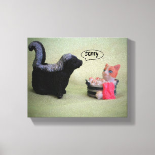 Lienzo El pequeño Skunk dice Lo siento