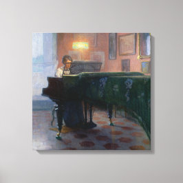 Lienzo El Piano Player (Pianista) (Música Femenina)