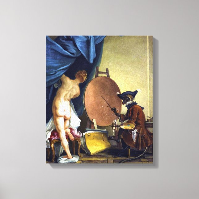 Lienzo El pintor de monos (Anverso)