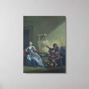 Lienzo El pintor del Harlequin, c.1742 (aceite en lona)