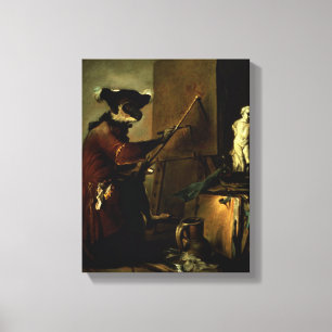 Lienzo El pintor del mono, 1740 (aceite en lona)