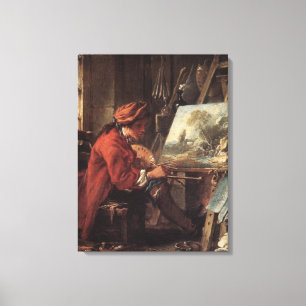 Lienzo El pintor en su estudio (por François Boucher)