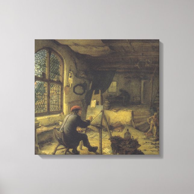 Lienzo El pintor en su taller (estudio de artista) (Anverso)
