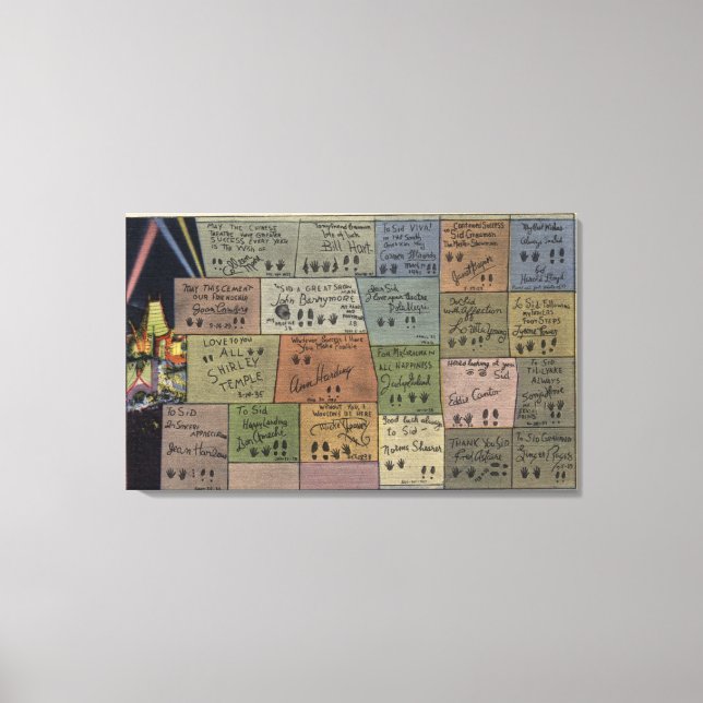 Lienzo El piso de la fama, el teatro chino de Grauman (Anverso)