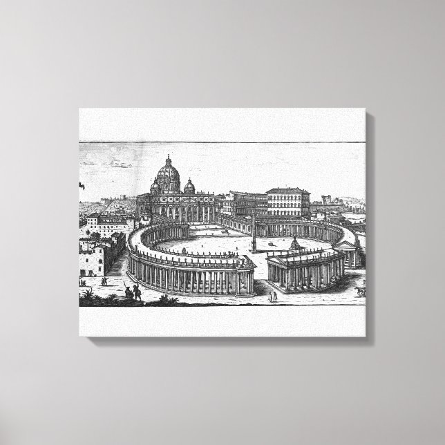Lienzo El plan original de Bernini para la plaza de San P (Anverso)