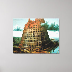 Lienzo El "poco" de Pieter Bruegel torre de Babel
