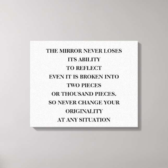 Lienzo El poder atemporal del espejo para reflexionar, no (Anverso)