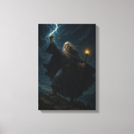 Lienzo El poderoso asistente citando relámpagos en cielo