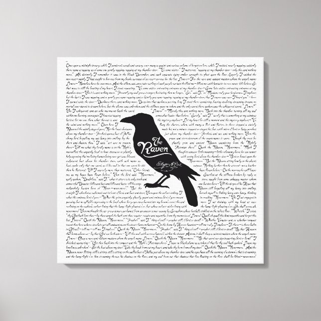 Lienzo El poema completo de Raven de Edgar Allan Poe 12x1 (Anverso)