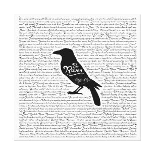 Lienzo El poema completo de Raven de Edgar Allan Poe 12x1