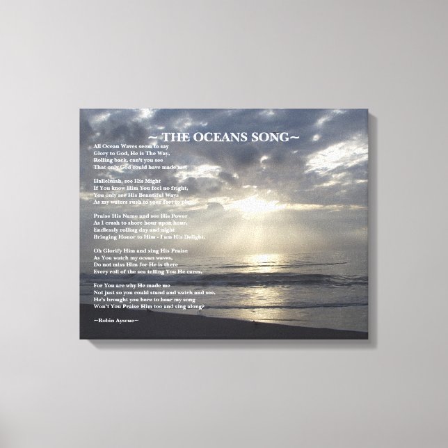 LIENZO EL POEMA DE LA CANCIÓN DE LOS OCÉANOS (Anverso)