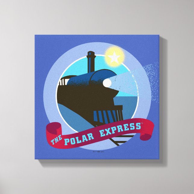 Lienzo El Polar Express | Tarjeta de tren de época (Anverso)