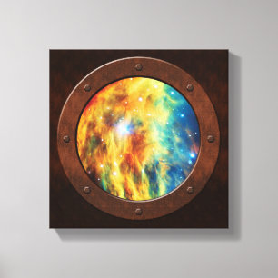 Lienzo El Porthole Steampunk de la Nebulosa Medusa