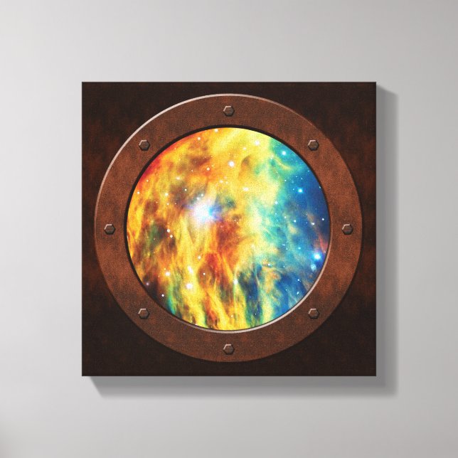 Lienzo El Porthole Steampunk de la Nebulosa Medusa (Anverso)
