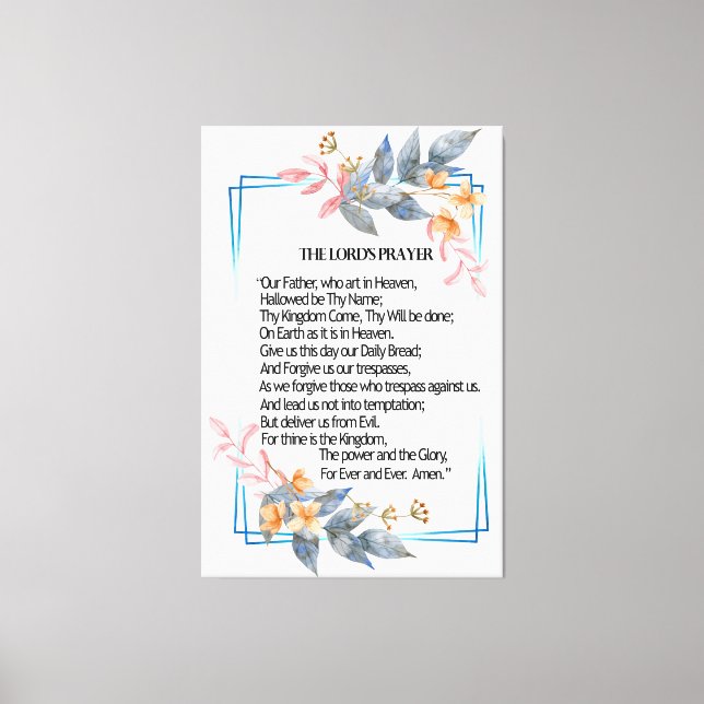 Lienzo El Poster de la oración del Señor (Anverso)