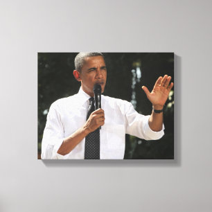 Lienzo El presidente Barack responde preguntas sobre el