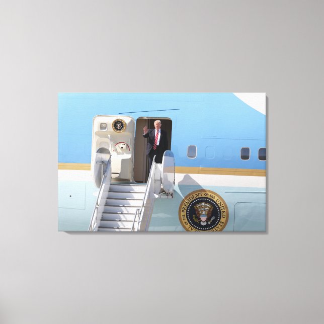Lienzo El presidente Trump renuncia a la fuerza aérea (Anverso)