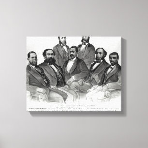 Lienzo El primer senador y representantes coloreados