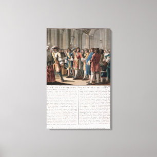 Lienzo El príncipe de Conti (1664-1709) elogia al duque 