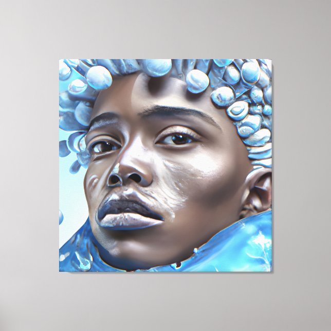 Lienzo El príncipe helado Melanin Black Boy Magic Bruh Wi (Anverso)