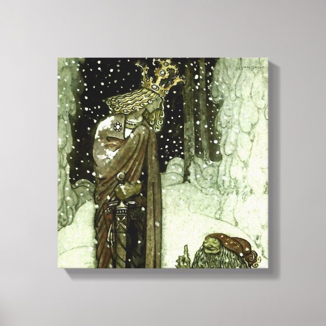 Lienzo “El príncipe y el Tomten” de John Bauer (Anverso)