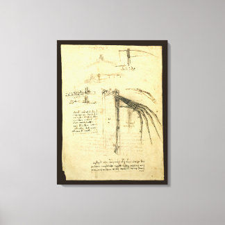 Lienzo El proyecto de Leonardo da Vinci sobre la máquina