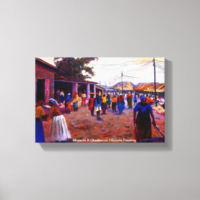 Lienzo El pueblo de Nigeria Mojisola Gbadamosi Okubule (Anverso)