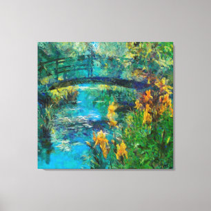 Lienzo El puente de Monet con el iris