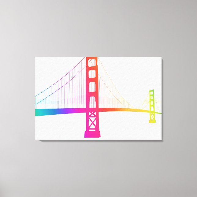 Lienzo El puente Golden Gate | Estilo Arcoiris (Anverso)