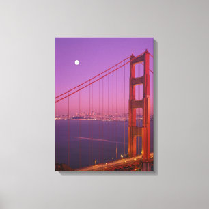 Lienzo El puente Golden Gate poco después de la puesta d