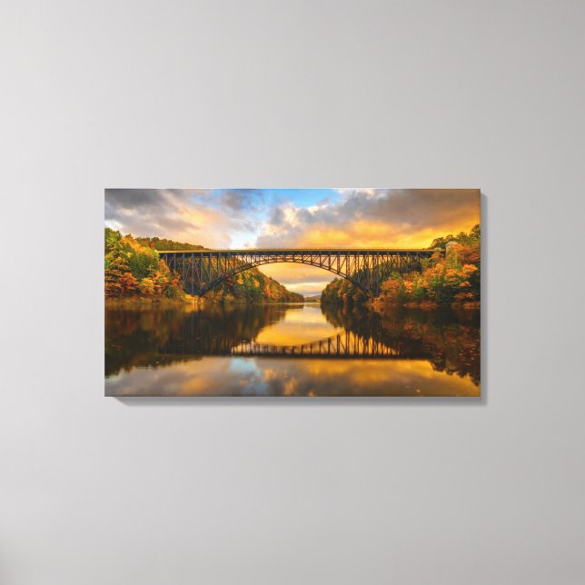Lienzo El puente rey francés en otoño (Anverso)