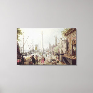 Lienzo El puerto antiguo de Amberes