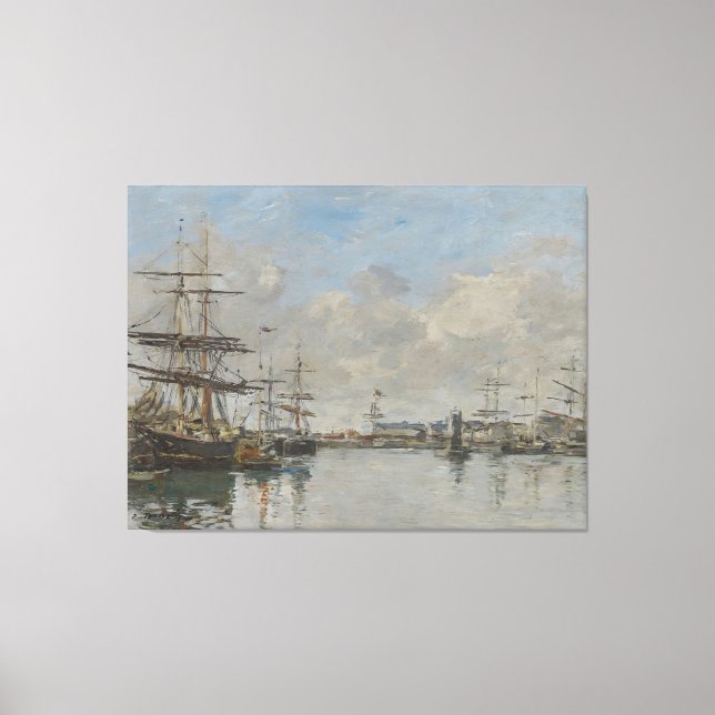 Lienzo El puerto de Le Havre (1885-90 aproximadamente) (Anverso)