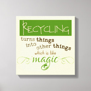 Lienzo El reciclaje es como magia