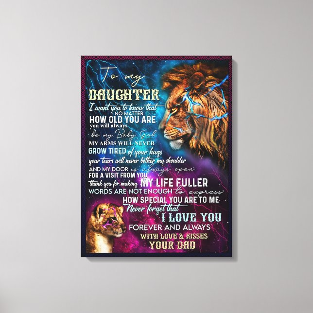 Lienzo El regalo de papá para su hija - A mi hija (Anverso)