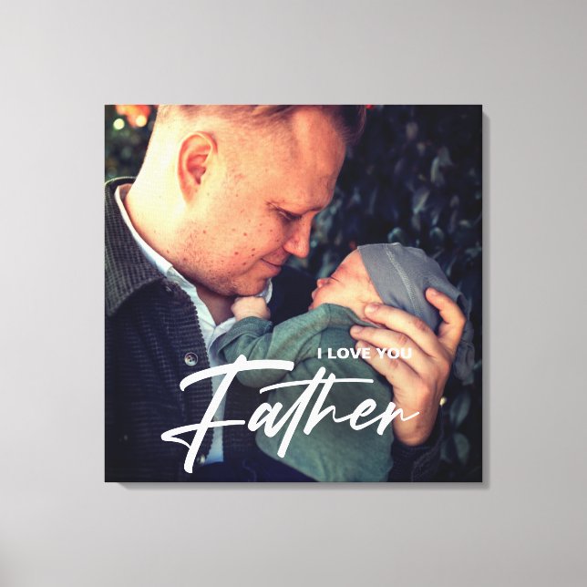 Lienzo El regalo del Día del Mejor Padre | Gracias Foto (Anverso)