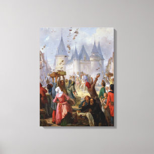 Lienzo El regreso de San Luis y Blanche de Castille