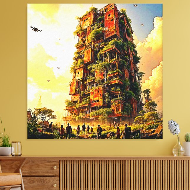 Lienzo El retorno urbano de la naturaleza (Insitu (Sala de estar))