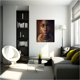 Lienzo El retrato de una mujer africana encantadora